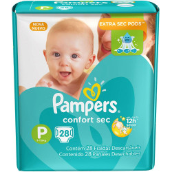 Fralda Pampers Confort Sec com 28un Tam 