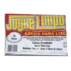 Saco para Lixo Jogue Limpo 15lts