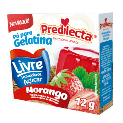Gelatina Po Predilecta Zero 12gr Morango