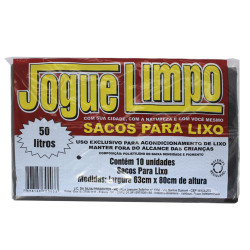 Saco para Lixo Jogue Limpo 50lts