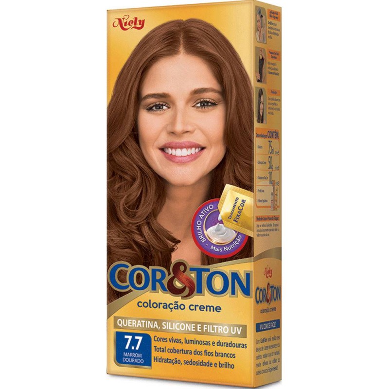 Coloração Cor e Ton 125gr 7.7 Marrom Dourado