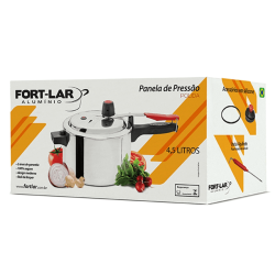 Panela de Pressão Polida Fort Lar 4,5lt