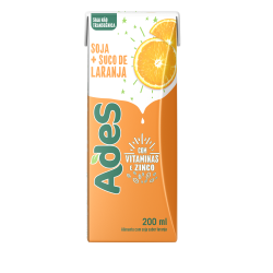 Alimento de Soja Ades 200ml Laranja