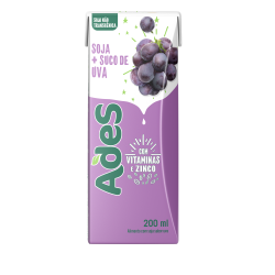 Alimento de Soja Ades 200ml Uva