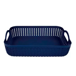 Cesto Trançado Ret. Mor Grande Azul