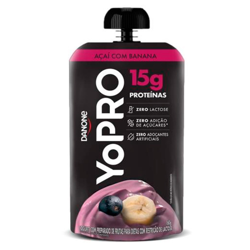 Iogurte Danone Yopro Pouch 160gr Açaí co