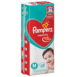 Fralda Pampers Supersec Hiper M Com 52