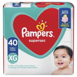 Fralda Pampers Supersec Hiper XG com 40