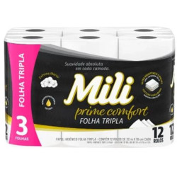 Papel Higienico Mili Folha Tripla Com 12