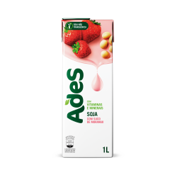 Alimento Soja Ades Sabores 1lt Morango
