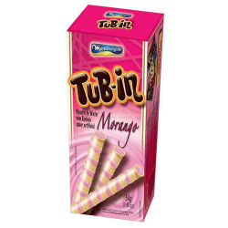 Wafer Recheado Tubin 48gr Morango