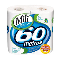 Papel Higienico Mili 60mts C/4un Bianco
