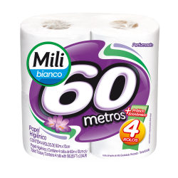 Papel Higienico Mili  60mts C/4un Bianco