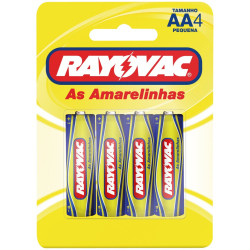 Pilha Amarela AA Rayovac com 4un Pequena