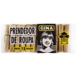 Prendedor Madeira Gina com 12un