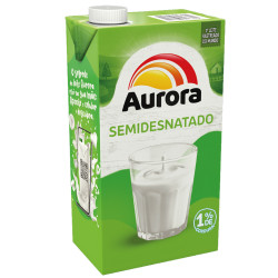 Leite Aurora Longa Vida 1L Semi Desnatad