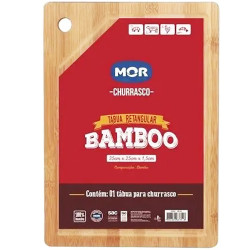 Tabua Para Carne Retangular Bamboo Mor 3