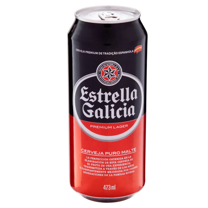 Cerveja Lata 473ml Estrella Galicia Puro