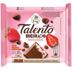 Chocolate Talento Recheado 85gr Morango