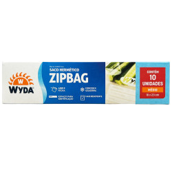 Saco Zip Lock Wyda com 10un 18x23cm