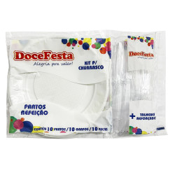 Kit Para Churrasco Doce Festa Pratos + T