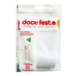 Colher Media Doce Festa com 50un Branca