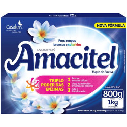 Lava Roupas e Pó Amacitel Cx 800g Toque 