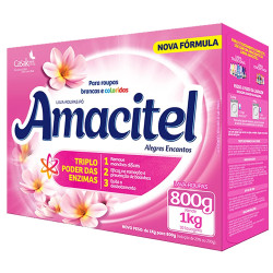 Lava Roupas em Pó Amacitel Cx 800g Alegr