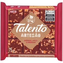 Chocolate Talento Artesão 75g Amêndoas, 