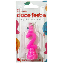 Velas Aniversário Doce Festa Skin Rosa N