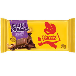 Chocolate Garoto 80g Caju e Passas