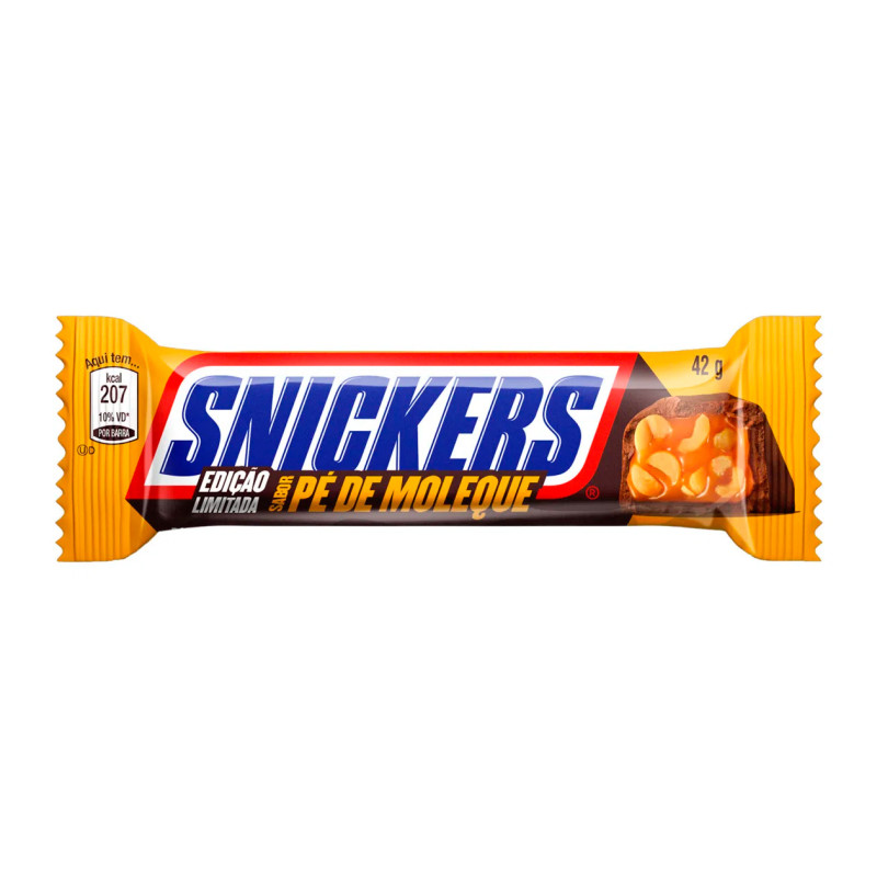 Chocolate Snickers 42gr Pé de Moleque Chocolate Snickers 42gr Pé de Moleque