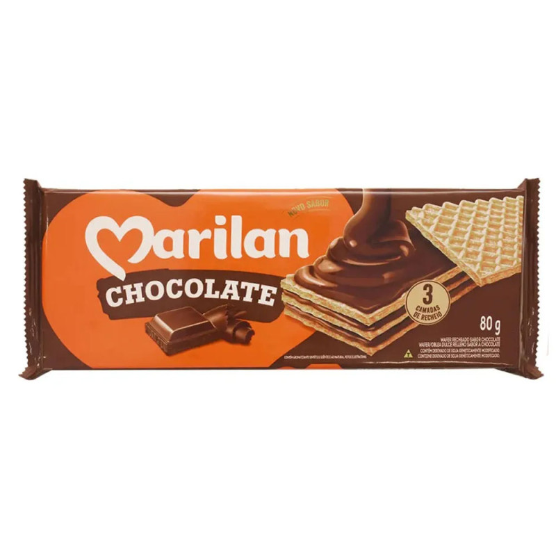 Biscoito Wafer Marilan 80gr Chocolate Biscoito Wafer Marilan 80gr Chocolate