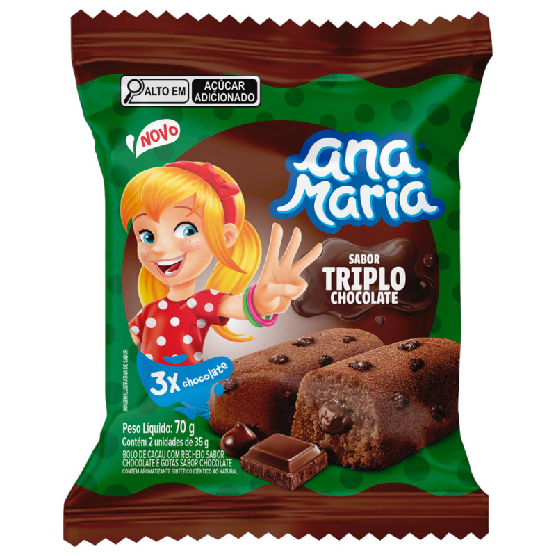 Bolinho Ana Maria 70gr Triplo Chocolate Bolinho Ana Maria 70gr Triplo Chocolate