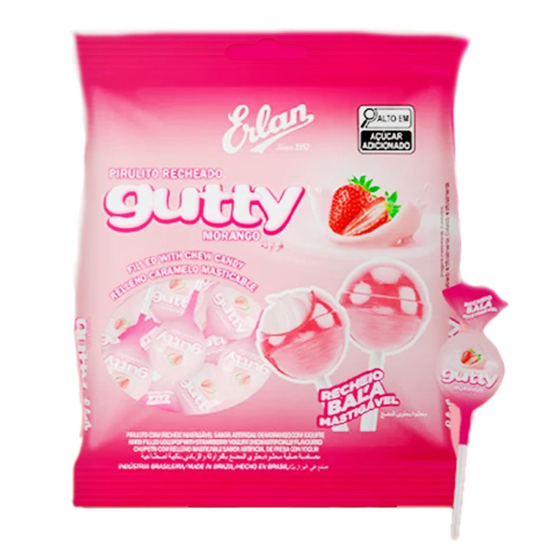 Pirulito Erlan Gutty Recheado 480gr Mora Pirulito Erlan Gutty Recheado 480gr Mora