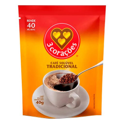 Café Solúvel 3 Corações 40gr Tradicional