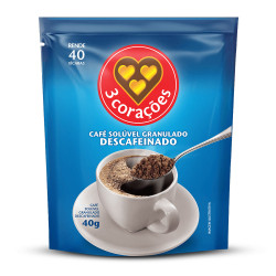 Café Solúvel 3 Corações 40gr Descafeinad