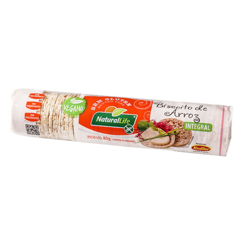 Biscoito De Arroz Sem Glúten Kodilar 80g Biscoito De Arroz Sem Glúten Kodilar 80g