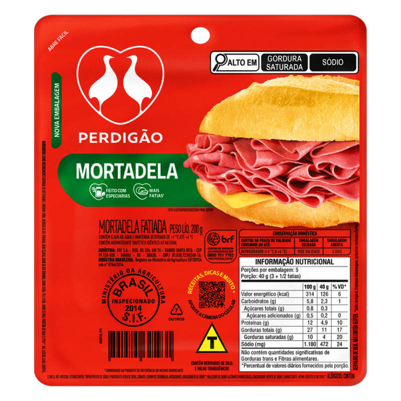 Mortadela Perdigão Fatiada 200gr