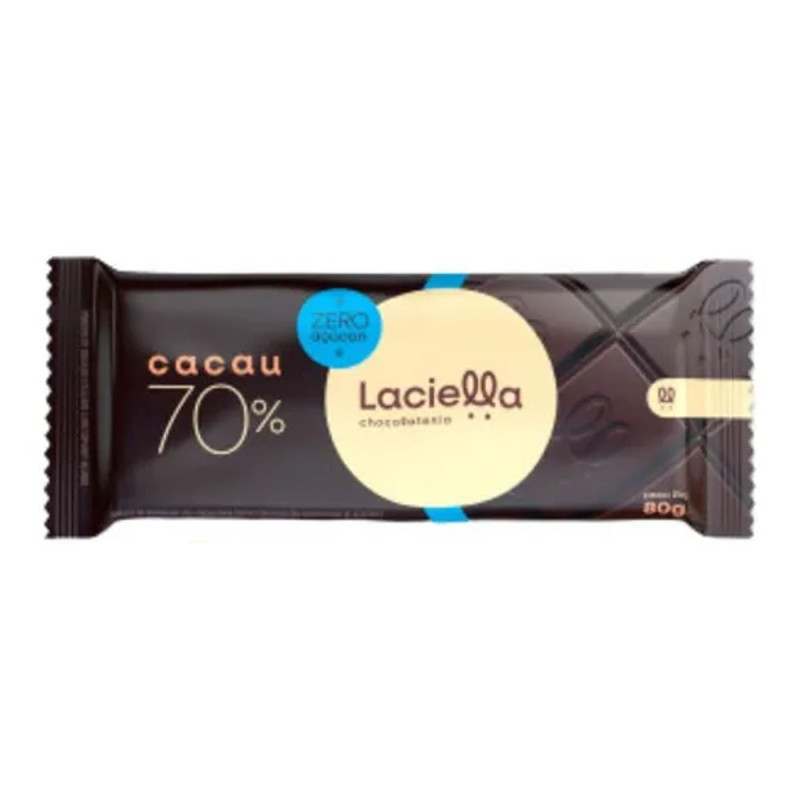 Chocolate Laciella 70% Cacau 80gr Zero A