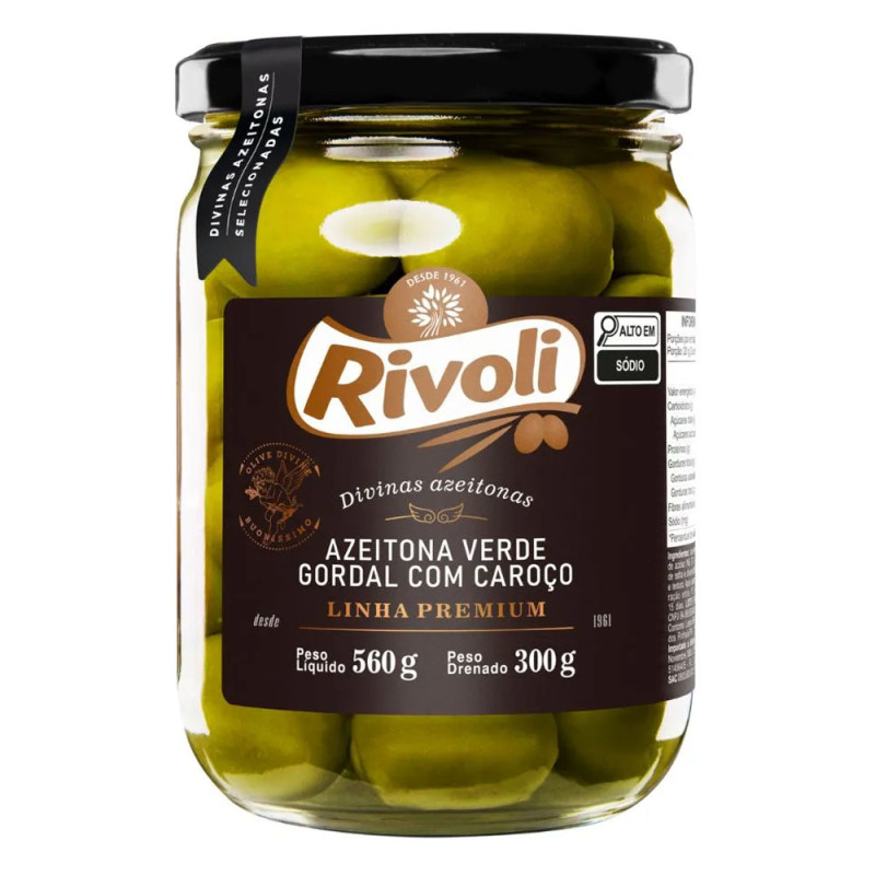Azeitona Rivoli Verde Com Caroço 300gr G