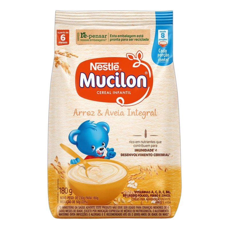 Mucilon Nestle Sache 180gr Arroz/Aveia