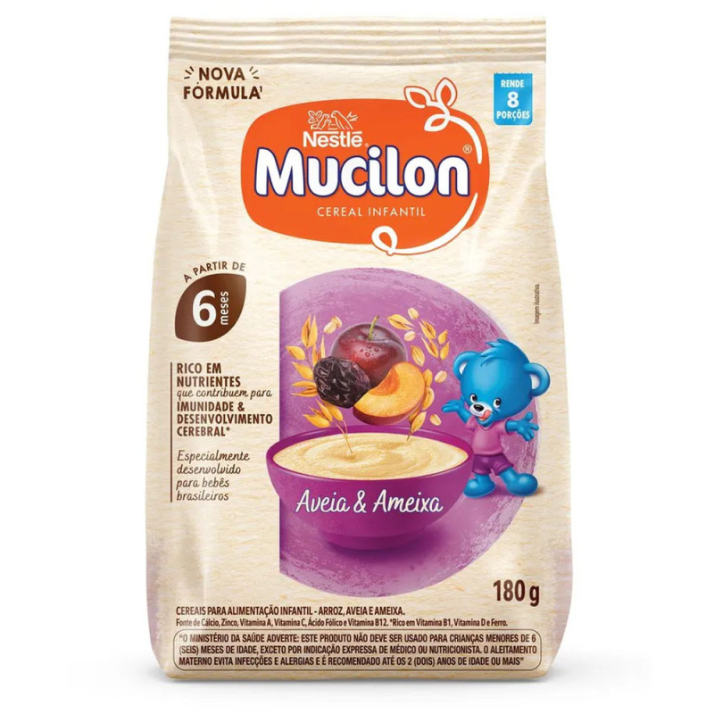 Mucilon Nestle Sache 180gr Ameixa/Aveia