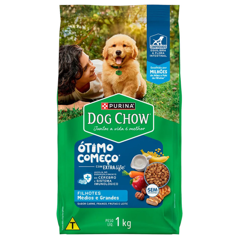 Ração Dog Chow 1kg Cen/Fgo/Arr Filhote M