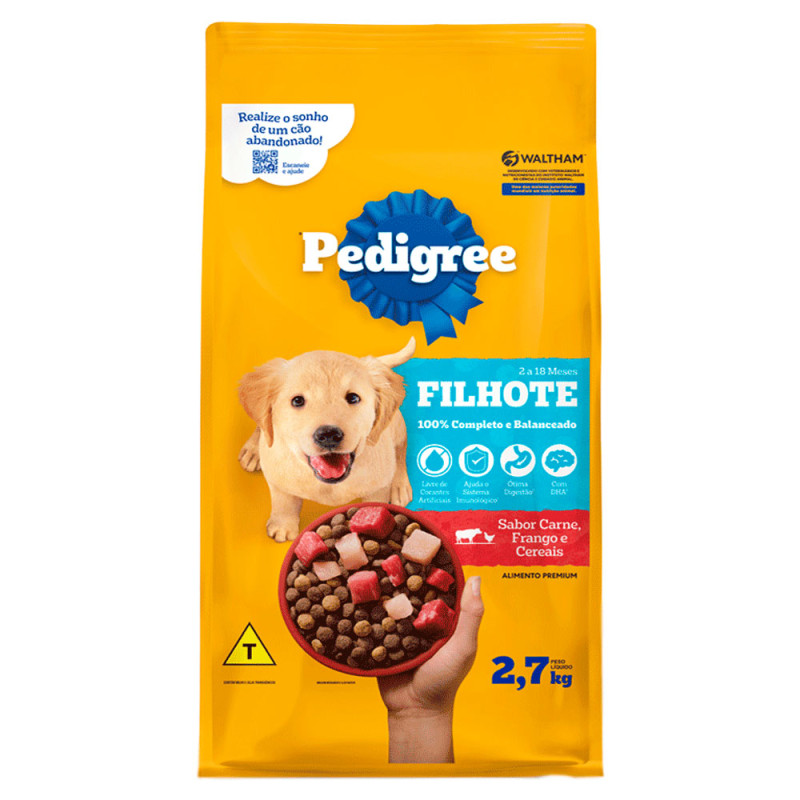 Ração Pedigree 2,7kg Filhote Raças Med/G