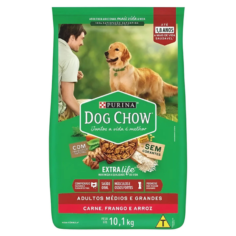 Ração Dog Chow Ad 10,1kg Carne/Fgo/Ad Ra
