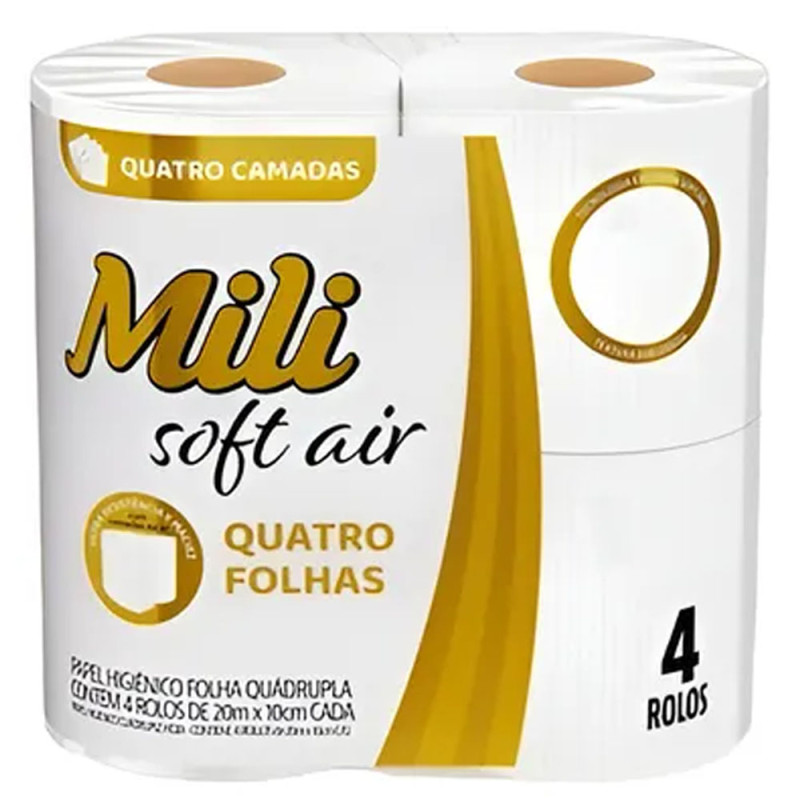 Papel Higienico Mili Folha Quadrupla 20m