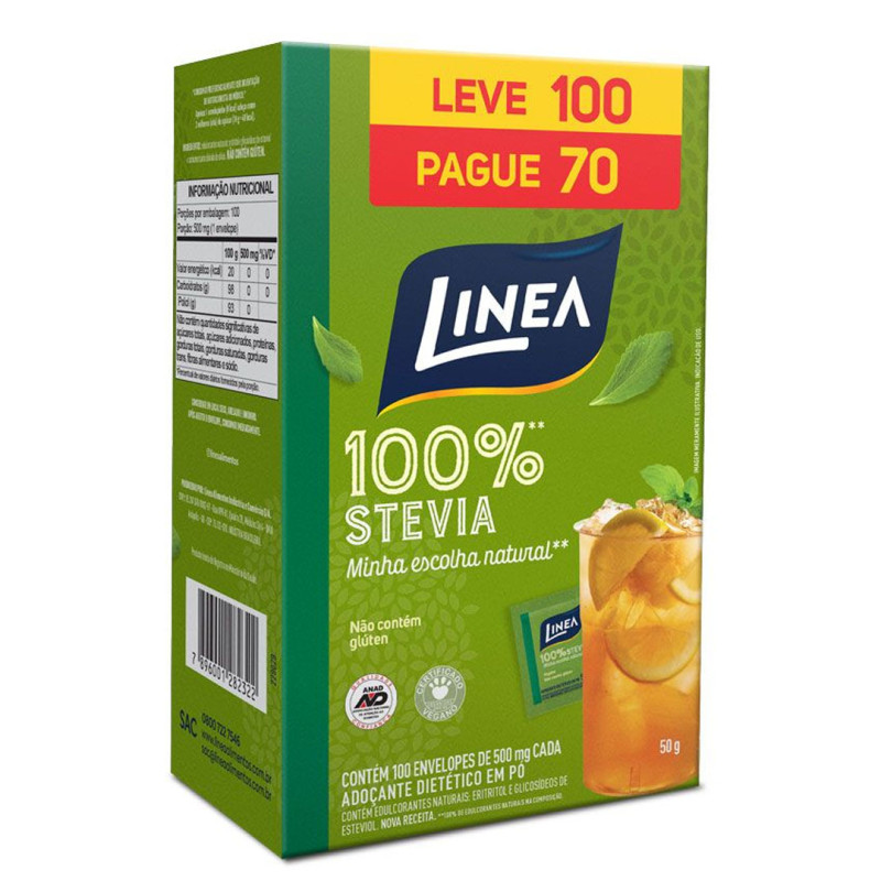 Adoçante Pó Linea Stevia 50gr Lv100 Pg70