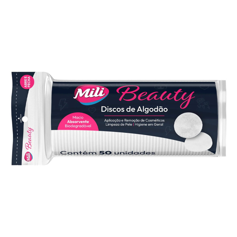 Algodão Disco Mili Beauty Com 50 Un