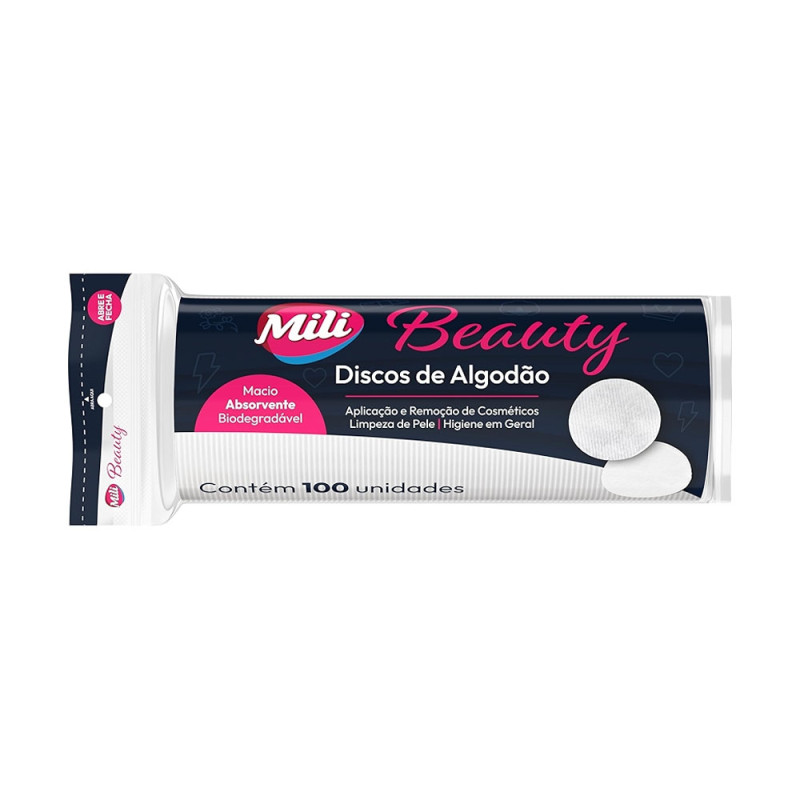 Algodão Disco Mili Beauty Com 100 Un